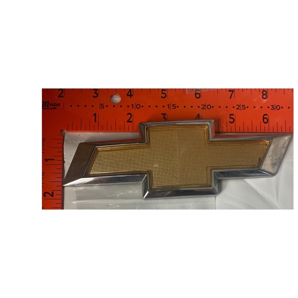 Chevrolet Gold Bowtie Grille Trunk Emblem Chrome Trim OEM Chevy 7.25 Inch #11